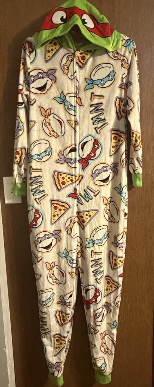 Nickelodeon TMNT Teenage Mutant Ninja Turtles Hooded Union Suit Small 4-6 Pizza